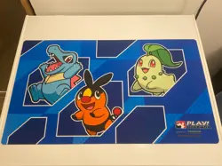 Play! Pokemon Playmat Mid Year Celebration Totodile Chikorita Tepig Pokemon TCG - Image 1