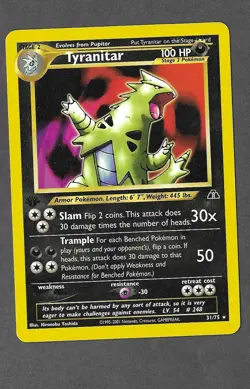 Pokemon TCG 1st Edition Tyranitar 31/75 Neo Discovery Non-Holo Rare 2001 - Image 1