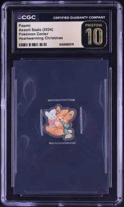 2024 Pokemon Center Assort Seals Heartwarming Christmas Pawmi CGC 10 PRISTINE - Image 1