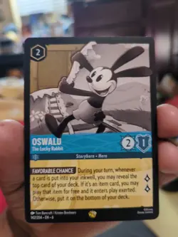 Disney Lorcana Oswald - The Lucky Rabbit 142/204 Legendary Foil Azurite Sea - Image 1