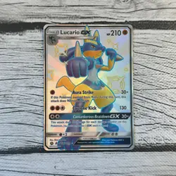 Pokemon Lucario GX SV64/SV94 Hidden Fates Shiny Vault Holo - NM+ - Image 1