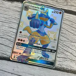 Pokemon Lucario GX SV64/SV94 Hidden Fates Shiny Vault Holo - NM+ - Image 3