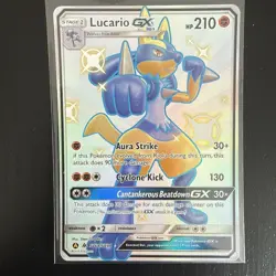 Pokemon TCG Lucario GX Full Art Hidden Fates Shiny Vault SV64/SV94 NM/M - Image 1