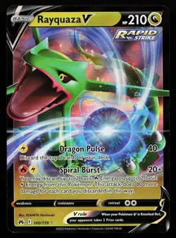Rayquaza V 100/159 Holo Crown Zenith Pokemon Card - Image 1