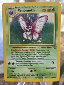 Venomoth 13/64 Holo Jungle Pokemon Card Unlimited Holo - Image 1