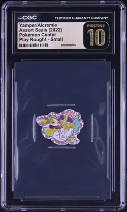 2022 Pokemon Center Assort Seals Play Rough! Small Yamper Alcremie CGC 10 - Image 1