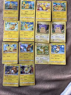 Pokemon Pikachu, Raichu, Jolteon Card Lot 14 Cards Holo Raichu + SM183 Promo - Image 4