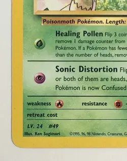 Sabrina's Venomoth - 34/132 - WOTC Gym Heroes Rare Pokemon Card - LP+ - Image 2