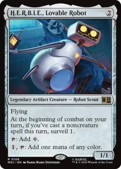 ~ H.E.R.B.I.E., Lovable Robot ~ NM ~ Commander: Marvel Super Heroes ~ MTG ~ - Image 1