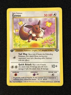 Pokemon Eevee 51/64 (1st Edition) *Near Mint* Jungle ‘Never Played Card’ - Image 1