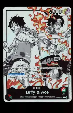 LUFFY & ACE One Piece Card Game Starter Deck EX Alt Art Parallel #ST30-001 - Image 1