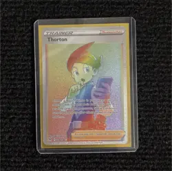 Pokemon Thorton Trainer Supporter Full Art Secret Rare Holo 210/196 Lost Origin - Image 1