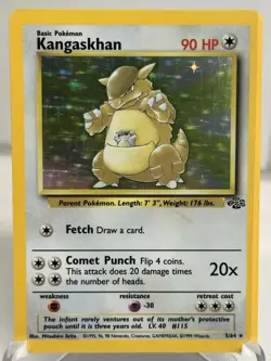 Pokemon TCG Kangaskhan 1999 Jungle Holo Rare #5/64 WOTC MISCUT ERROR Vintage - Image 1