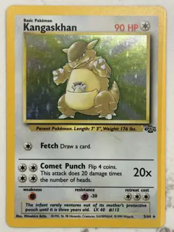 Pokemon TCG Kangaskhan 1999 Jungle Holo Rare #5/64 WOTC MISCUT ERROR Vintage - Image 2