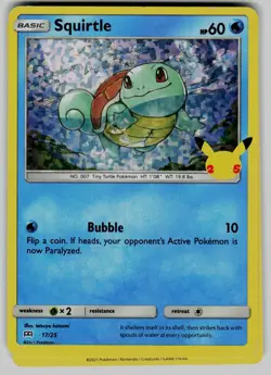 Squirtle 017/025 Promo McDonald's 25th Anniversary Promos Pokemon Lightly Played - Image 1