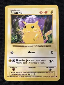 Pokemon Pikachu 58/102 *Near Mint* (Shadowless) Yellow Cheeks - Image 1