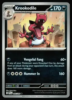 Krookodile 066/094 Uncommon Phantasmal Flames Pokemon Reverse Holo Near Mint - Image 1