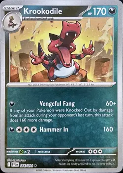 Krookodile 066/094 Uncommon Phantasmal Flames Pokemon Reverse Holo Near Mint - Image 1