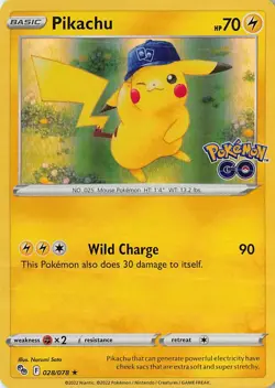 Pikachu 028/078 Holo Pokemon GO Pokemon Holo NM - Image 1