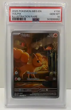 2025 POKEMON MEG EN-MEGA EVOLUTION ILLUSTRATION RARE #138 VULPIX PSA 10 GEM MINT - Image 1