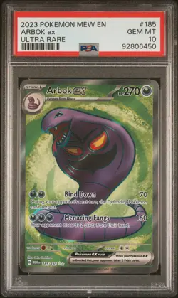 2023 POKEMON MEW EN-151 ULTRA RARE #185 ARBOK EX PSA 10 - Image 1