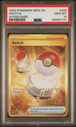 2023 POKEMON MEW EN-151 HYPER RARE #206 SWITCH PSA 10 GEM MINT - Image 1