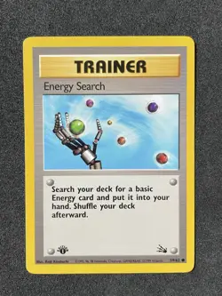 Pokemon Printer Hickey Error Energy Search Fossil 1st Edition 59/62 *NM Misprint - Image 1