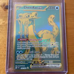 Pokemon TCG Chien-Pao EX 242/091 Paldean Fates NM Hyper Rare Full Art Gold - Image 1