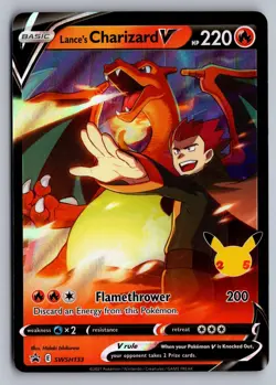 Lance's Charizard V SWSH133 Holo Promo Sword & Shield Promo Pokemon Near Mint - Image 1