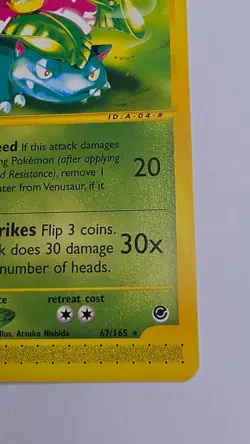 Pokemon Vintage Non-Holo Rare Venusaur 67/165 Expedition Base Wotc E-reader 2002 - Image 3