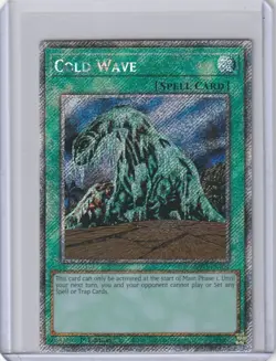 Yugioh RA03-EN104 Cold Wave – Platinum Secret Rare 1st Edition - Image 1