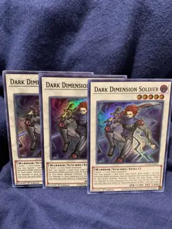 Yugioh! x3 Dark Dimension Soldier BACH-EN043 Super Rare 1st Edition Near Mint - Image 1