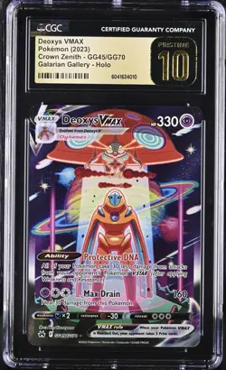 CGC Pristine 10 Deoxys VMAX Crown Zenith GG45/GG70 Pokemon Card - Image 1