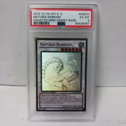 2012 YuGiOh Gold Series Haunted Mine Naturia Barkion GLD5-EN033 Ghost Rare PSA 6 - Image 1