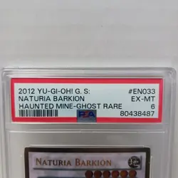 2012 YuGiOh Gold Series Haunted Mine Naturia Barkion GLD5-EN033 Ghost Rare PSA 6 - Image 2