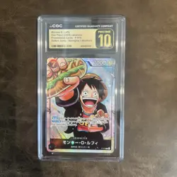 2024 ONE PIECE STRONGEST 3 BROTHERS #P-075 MONKEY D. LUFFY CGC 10 PRISTINE - Image 1