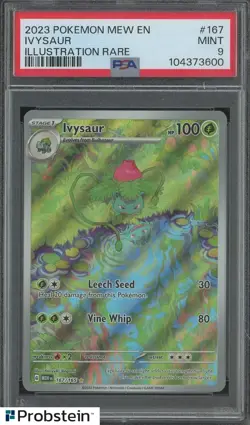 2023 Pokemon Mew EN Card 151 #167 Ivysaur IR PSA 9 Mint - Image 1