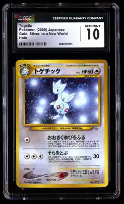 CGC 10 Togetic Pokemon Gold, Silver, To A New World 2000 Japanese - Image 1
