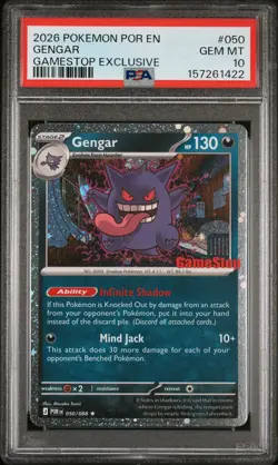 2026 POKEMON POR EN-PERFECT ORDER GAMESTOP EXCLUSIVE #050 GENGAR PSA 10 - Image 1