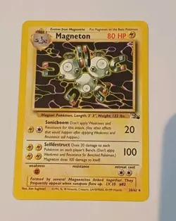 Pokemon TCG Magneton 26/62 - Fossil set Non Holo Card Vintage 1999 WOTC NM - Image 2