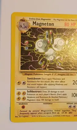 Pokemon TCG Magneton 26/62 - Fossil set Non Holo Card Vintage 1999 WOTC NM - Image 4