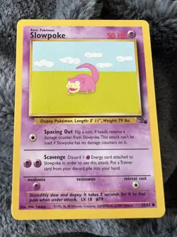 1999 Pokemon Slowpoke #55/62 Illustrator Error Card Says Miki Takano Not Takana - Image 1