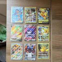 Pokemon TCG 9-Card Lot Nessa TG27 Pikachu V SWSH285 Gengar ex Holo FA - Image 1