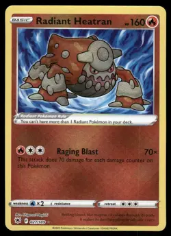 Radiant Heatran 2022 Astral Radiance Holo Rare Pokemon Card 027/189 (NM) - Image 1