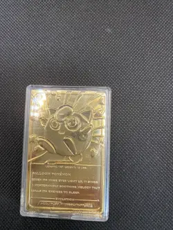 1999 Pokemon 23k Gold-Plated Trading Card Jigglypuff Burger King W/ Case - Image 1