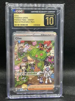 Pokemon CGC Pristine 10 Clive 236/091 SV Paldean Fates SIR Full art ENG 2024 - Image 1