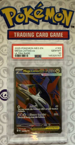 🔥2025 Pokemon Mega Evolution MEGA LATIAS ex Ultra Rare #163 PSA 10 Gem Mint🔥 - Image 1