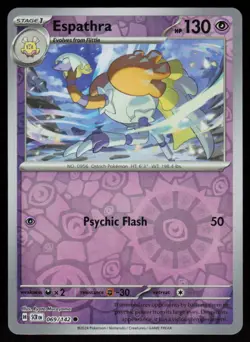 Espathra 69/142 Common Stellar Crown Pokemon Reverse Holo Near Mint - Image 1