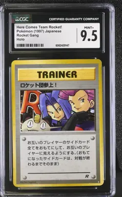 CGC 9.5 MINT+ Here Comes Team Rocket! Team Rocket Japanese Holo Pokemon Card - Image 1
