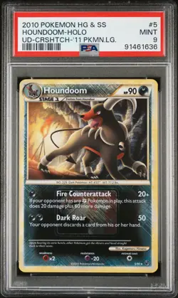 2010 POKEMON HEARTGOLD & SOULSILVER UNDAUNTED #5 HOUNDOOM-HOLO PSA 9 - Image 1